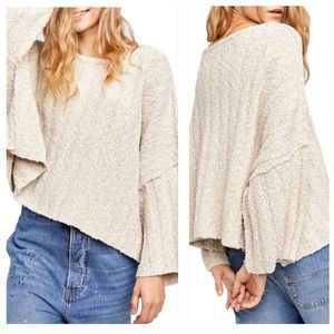 FREE PEOPLE Good Day Boxy Pullover Sweater Bell Sleeve M NWT